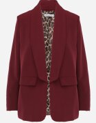lily rose Sacou Clasic Bordeaux Fără Închidere cu Căptușeală Leopard și Imitație de Buzunare Torinna