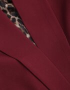 lily rose Sacou Clasic Bordeaux Fără Închidere cu Căptușeală Leopard și Imitație de Buzunare Torinna