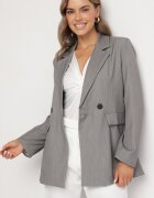 lily rose Sacou Gri cu două rânduri croială boxy cu imitație de buzunare lobate