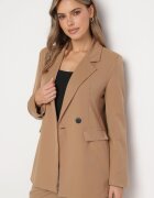 lily rose Sacou Maro Dublu-rând cu Croi Boxy cu Imitație de Buzunare Lobirana