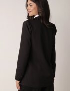 lily rose Sacou Negru Dublu-rând cu croi tip cutie cu imitație de buzunare