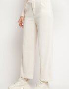 little supermodel Pantaloni Bej deschis cu picioare largi și imitație de buzunare Iridema