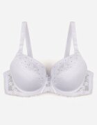 love magnolia Sutien Alb Decorat cu Strasuri și Dantelă Corraella