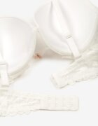 love magnolia Sutien Alb Push-Up cu Bandă de Dantelă Sarolin
