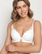 love magnolia Sutien Bej cu Dantelă Decorativă și Ornament Metalic Terzedi