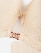 love magnolia Sutien Bej cu dantelă și ornament metalic Valzedia