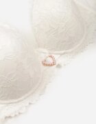 love magnolia Sutien Bej deschis cu Dantelă și Inimă cu Zirconiu Coratune