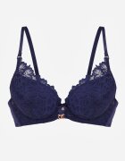 love magnolia Sutien Bleumarin cu Dantelă Decorativă și Ornament Metalic Terzedi