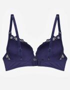 love magnolia Sutien Bleumarin cu Dantelă Decorativă și Ornament Metalic Terzedi