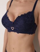 love magnolia Sutien bleumarin cu Dantelă și Inimă cu Zirconiu Coratune