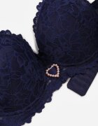 love magnolia Sutien bleumarin cu Dantelă și Inimă cu Zirconiu Coratune