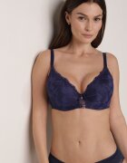love magnolia Sutien Bleumarin cu Dantelă și Ornament Metalic Valzedia