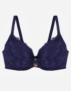 love magnolia Sutien Bleumarin cu Dantelă și Ornament Metalic Valzedia