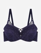 love magnolia Sutien bleumarin dantelat decorat cu inimă de zirconiu Galirope