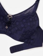 love magnolia Sutien bleumarin dantelat decorat cu inimă de zirconiu Galirope