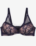 love magnolia Sutien Bleumarin-Roz cu Detalii din Dantelă și Bretele Detașabile Renarra