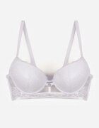 love magnolia Sutien Clasic Alb Decorat cu Dantelă și Aplicație Metheis