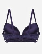 love magnolia Sutien clasic bleu-marin și roz decorat cu dantelă și aplicație Metheis