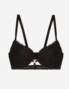 love magnolia Sutien Clasic Negru Decorat cu Dantelă și Aplicație Metheis