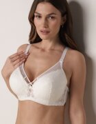 love magnolia Sutien dantelat bej deschis decorat cu inimă de zirconiu Galirope