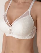 love magnolia Sutien dantelat bej deschis decorat cu inimă de zirconiu Galirope