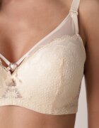 love magnolia Sutien dantelat bej deschis decorat cu inimă de zirconiu Galirope