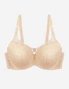 love magnolia Sutien dantelat bej deschis decorat cu inimă de zirconiu Galirope