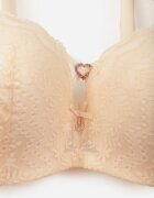 love magnolia Sutien dantelat bej deschis decorat cu inimă de zirconiu Galirope