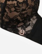 love magnolia Sutien Din Dantelă Negru-Bej cu Fundiță Nealenia