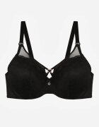 love magnolia Sutien Din Dantelă Negru Decorat cu Inimă cu Zirconiu Galirope