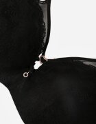 love magnolia Sutien Din Dantelă Negru Decorat cu Inimă cu Zirconiu Galirope