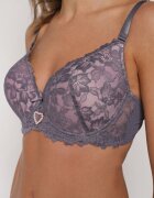 love magnolia Sutien Gri-Roz cu Dantelă și Inimă din Zirconiu Coratune