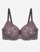 love magnolia Sutien Gri-Roz cu Dantelă și Inimă din Zirconiu Coratune