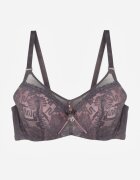 love magnolia Sutien Gri-Roz cu Dantelă și Inserție Transparentă Heliphine