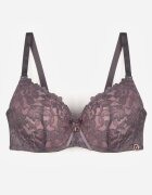 love magnolia Sutien Gri-Roz de dantelă cu fundiță Nealenia