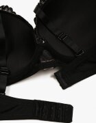 love magnolia Sutien Negru-Bej cu Dantelă Decorativă și Aplicație Metalică Terzedi