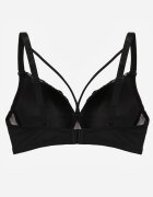 love magnolia Sutien Negru-Bej Dantelă cu Bretele Decorative și Zirconii Emlimi
