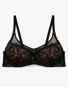 love magnolia Sutien Negru-Bej Full Cup cu Dantelă și Catarame Metalice cu Zirconiu Cindella