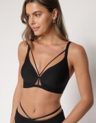 love magnolia Sutien Negru cu Benzi Decorative Zetessa
