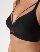 love magnolia Sutien Negru cu Benzi Decorative Zetessa