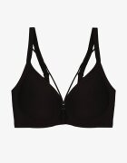 love magnolia Sutien Negru cu Benzi Decorative Zetessa