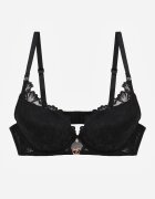 love magnolia Sutien Negru cu Dantelă Decorativă și Decorație Metalică Terzedi