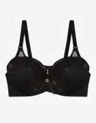 love magnolia Sutien Negru cu Dantelă și Inserție Transparentă Heliphine