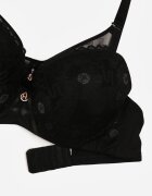love magnolia Sutien Negru cu Dantelă și Inserție Transparentă Heliphine