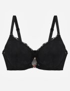 love magnolia Sutien Negru cu Dantelă și Ornament Metalic Valzedia