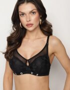 love magnolia Sutien negru cu decorațiuni din dantelă și cu bretele detașabile Renarra