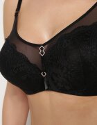 love magnolia Sutien Negru Full Cup cu Dantelă și Catarame Metalice cu Zirconii Cindella