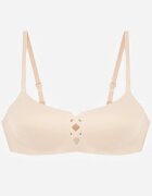 love magnolia Sutien Neted Bej cu Imitație Decorativă de Șireturi Azivene