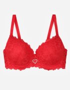 love magnolia Sutien Roșu cu Dantelă și Inimă cu Zirconii Coratune
