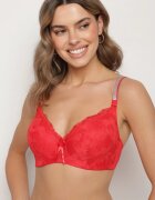 love magnolia Sutien Roșu Dantelat cu Bretele Decorative și cu Zirconii Emlimi